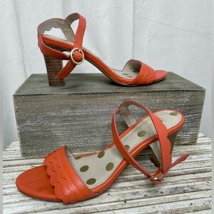 Boden Orange Strappy Heels